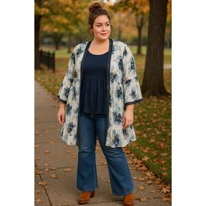 NWT Torrid Chiffon Midi Ruffle Kimono Size 2X